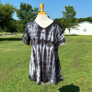 Black tie dye top-W6770